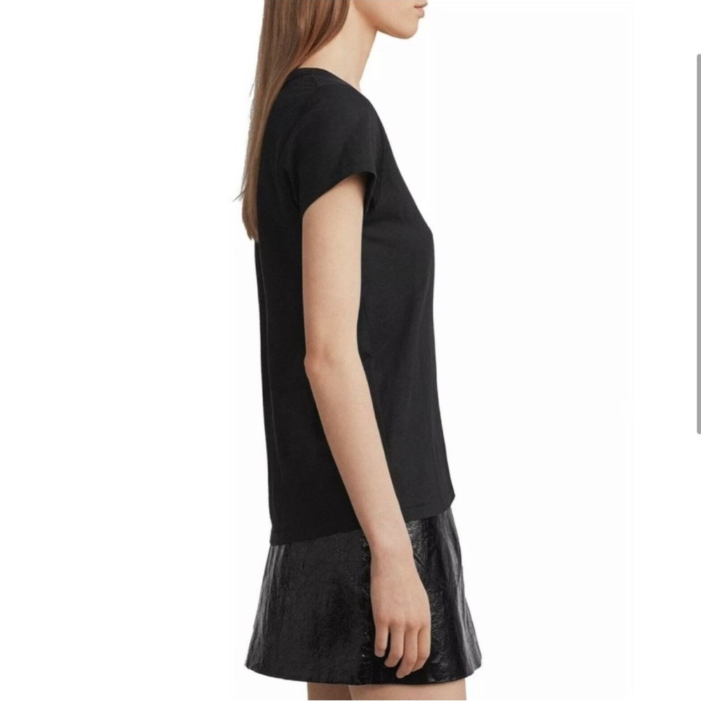 RAG & BONE U Neck Slub Black Pima Cotton Tee Size M - Picture 9 of 12